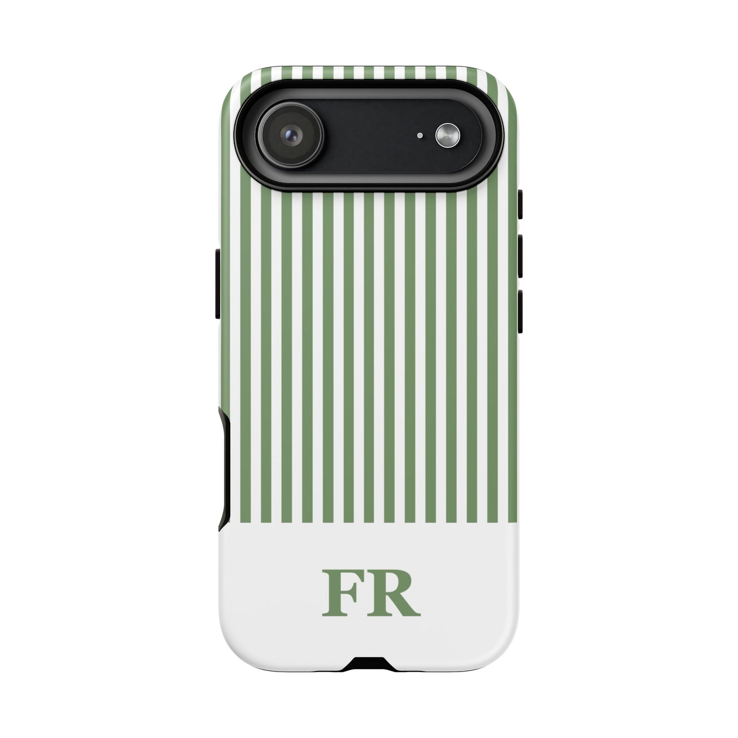 Custom Initial Stripe Tough Phone Case