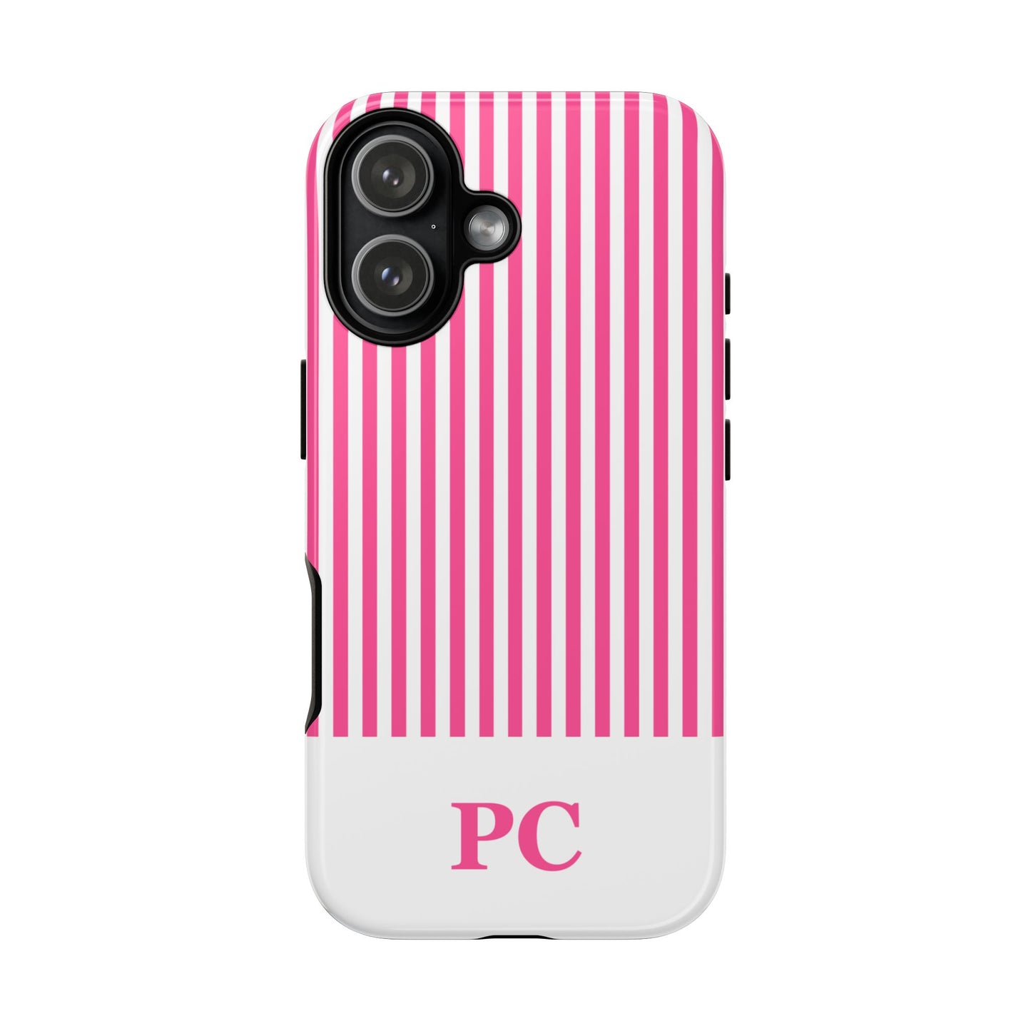 Custom Initial Stripe Tough Phone Case