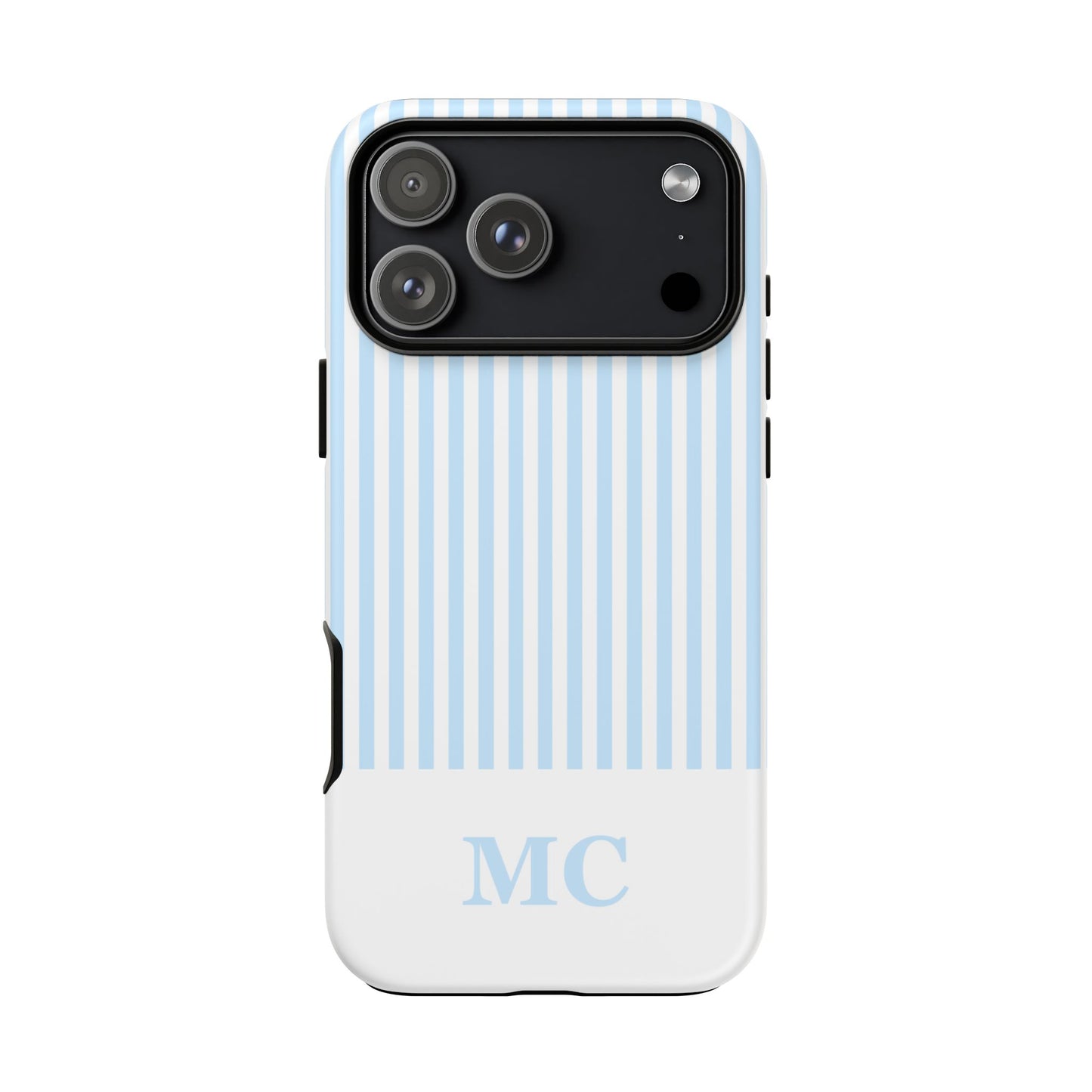 Custom Initial Stripe Tough Phone Case
