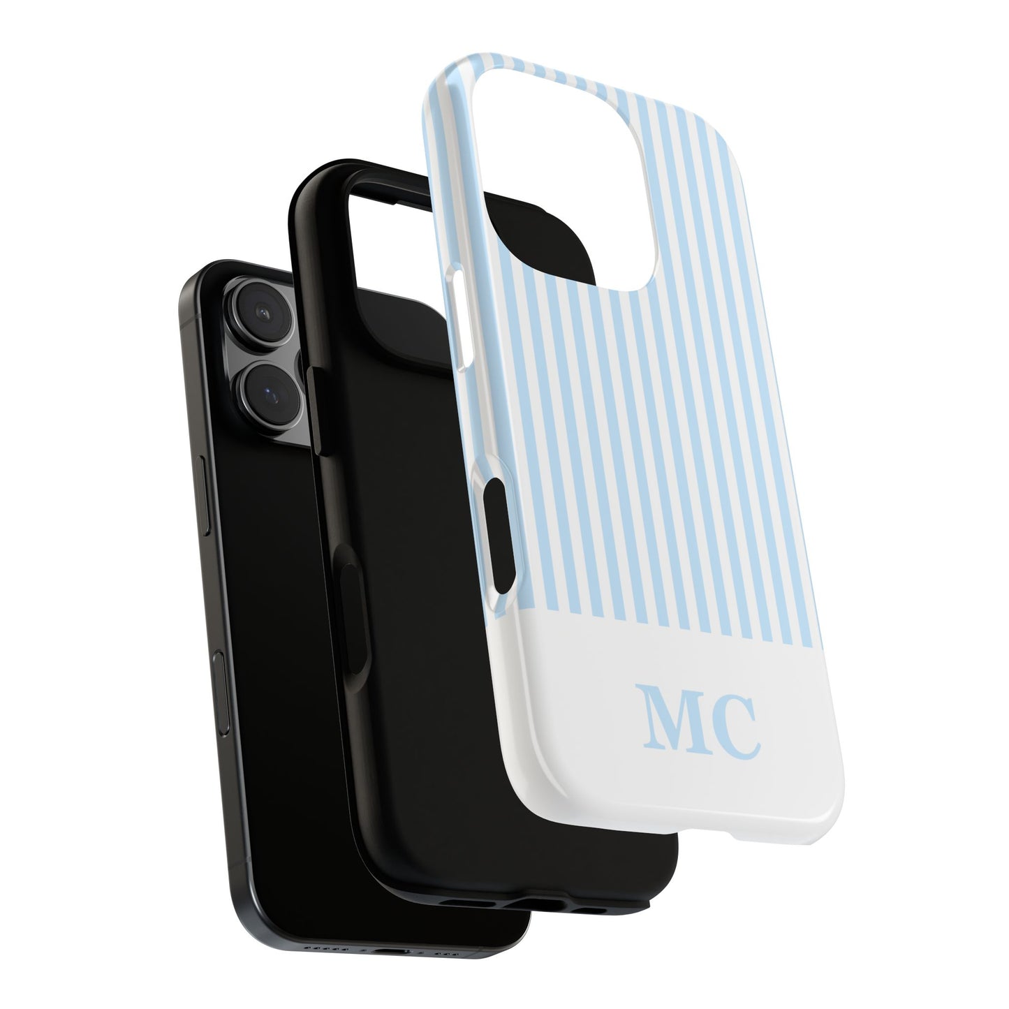 Custom Initial Stripe Tough Phone Case