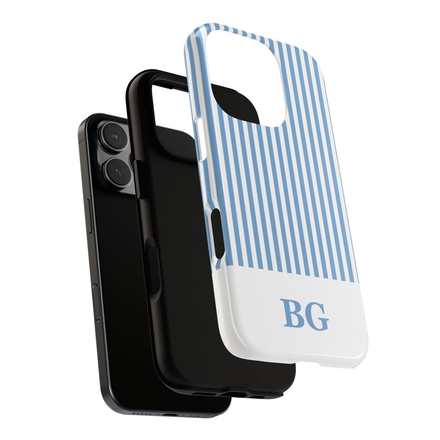 Custom Initial Stripe Tough Phone Case