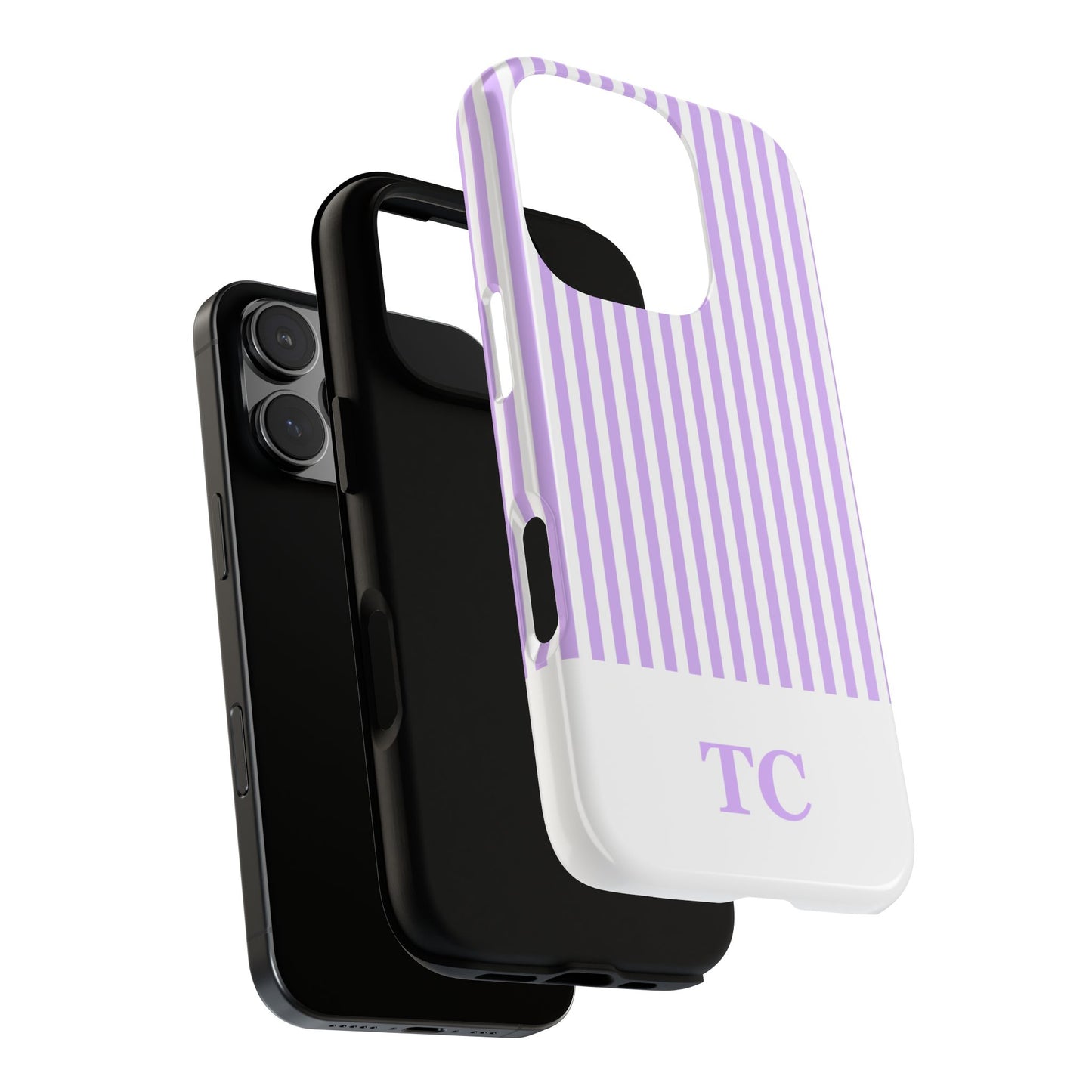 Custom Initial Stripe Tough Phone Case
