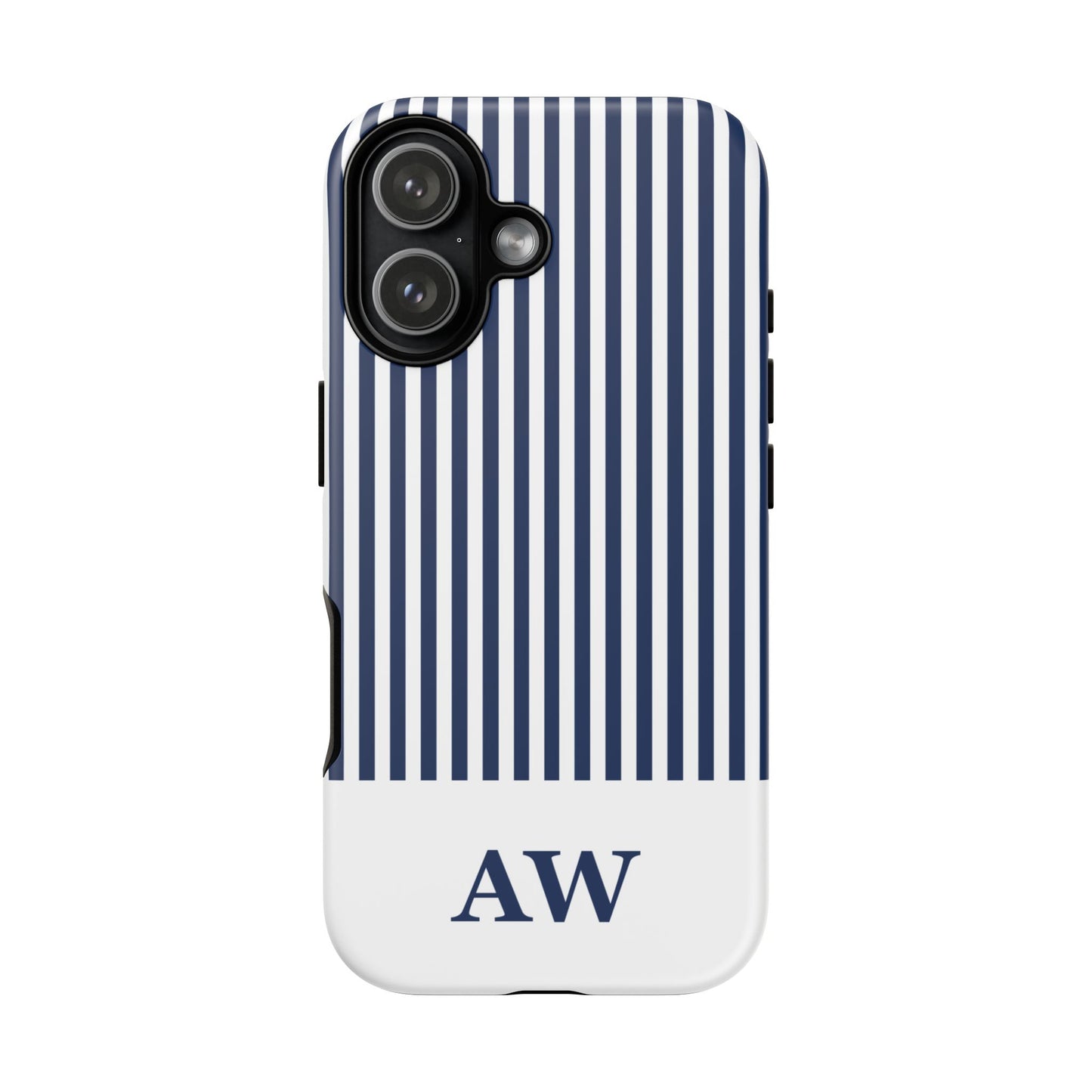Custom Initial Stripe Tough Phone Case