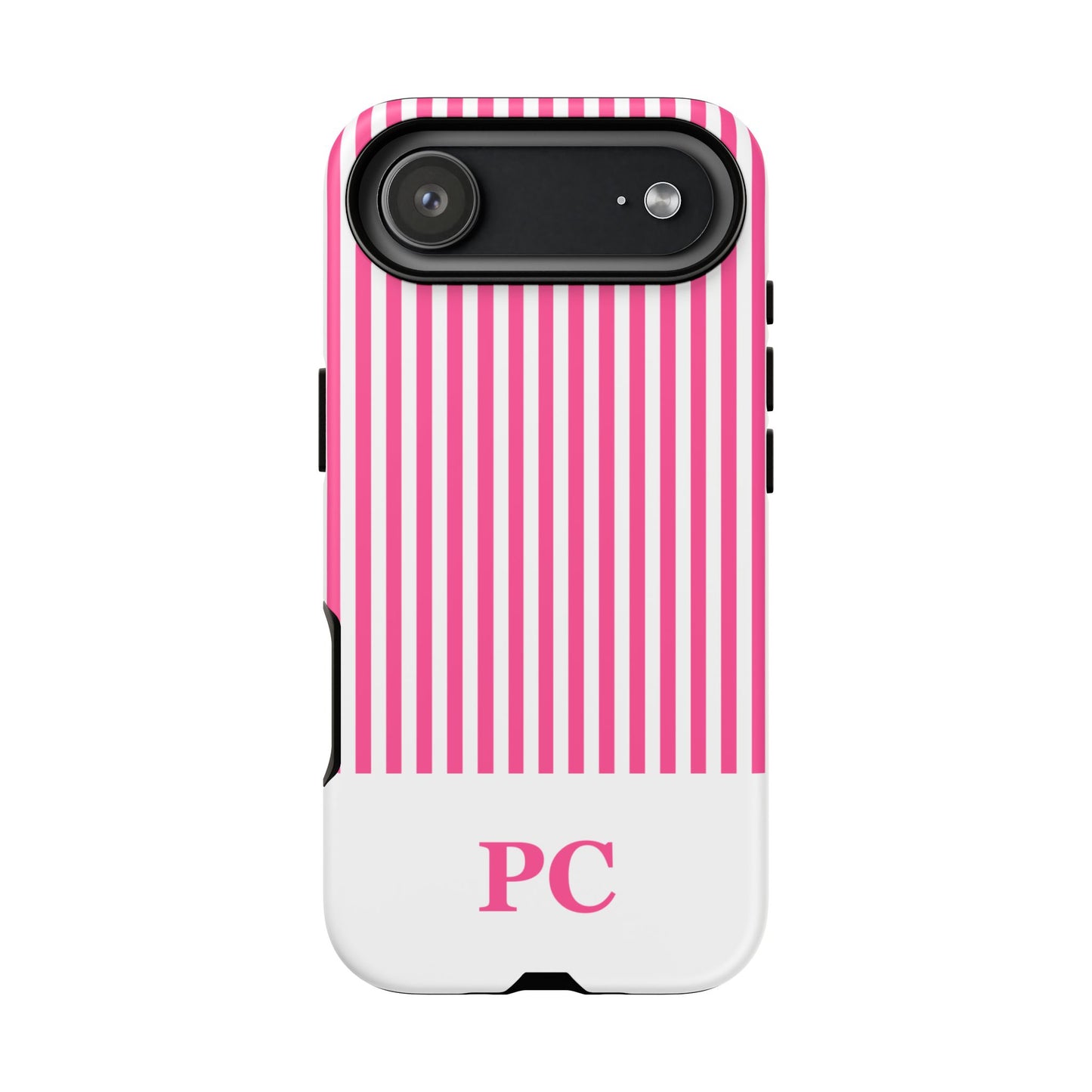 Custom Initial Stripe Tough Phone Case