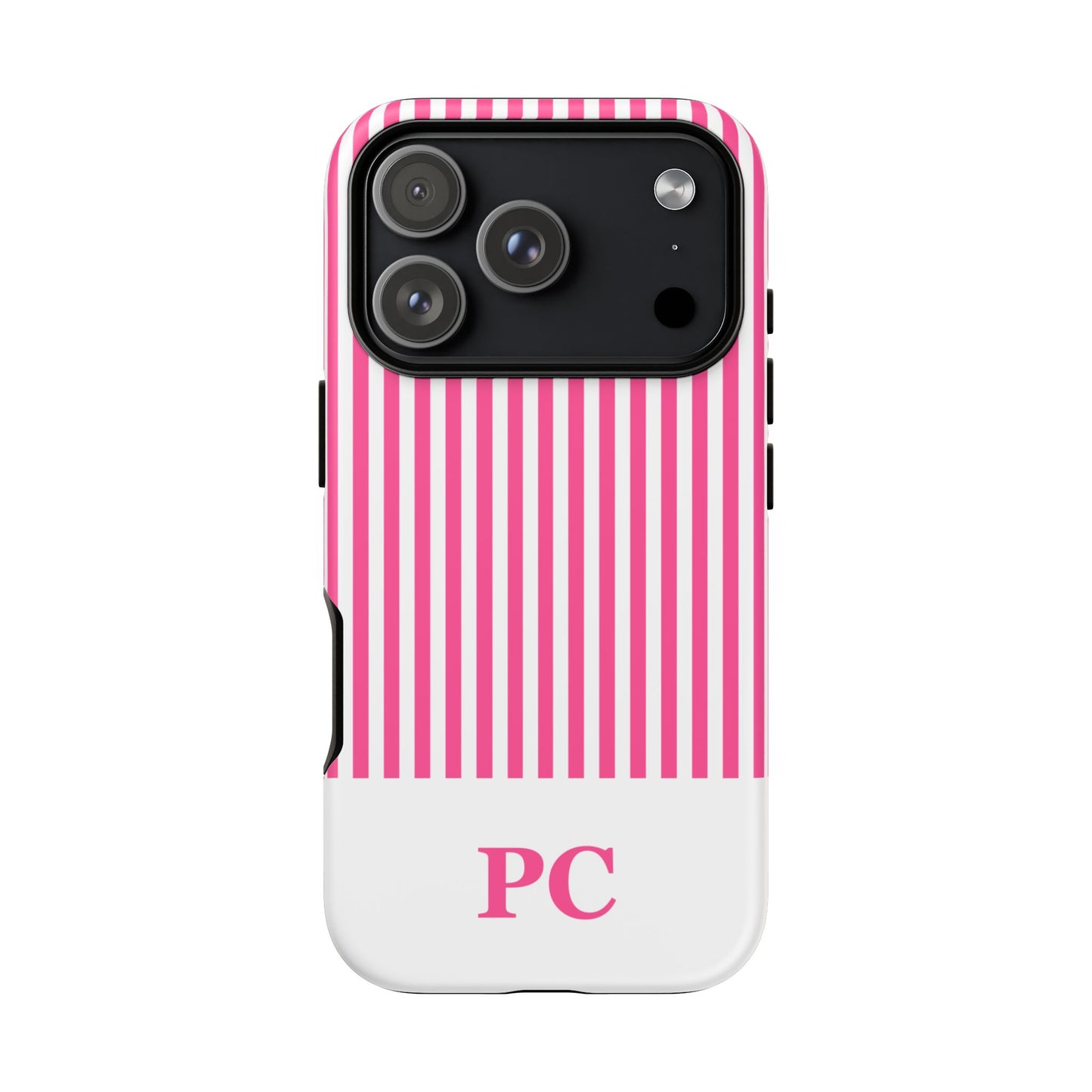 Custom Initial Stripe Tough Phone Case