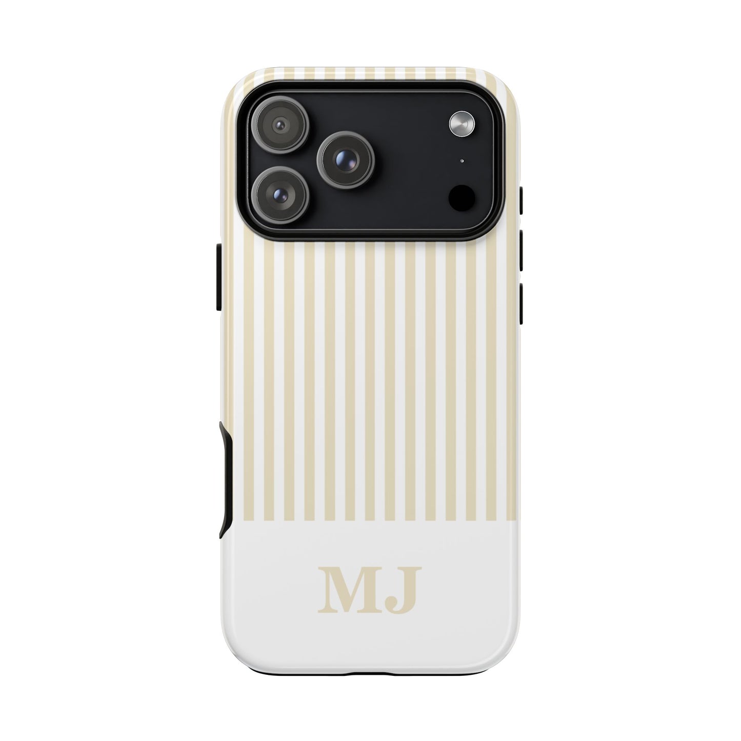 Custom Initial Stripe Tough Phone Case