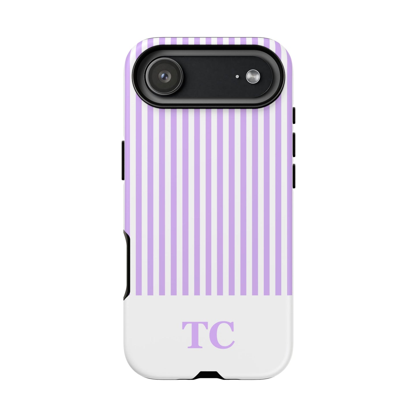 Custom Initial Stripe Tough Phone Case
