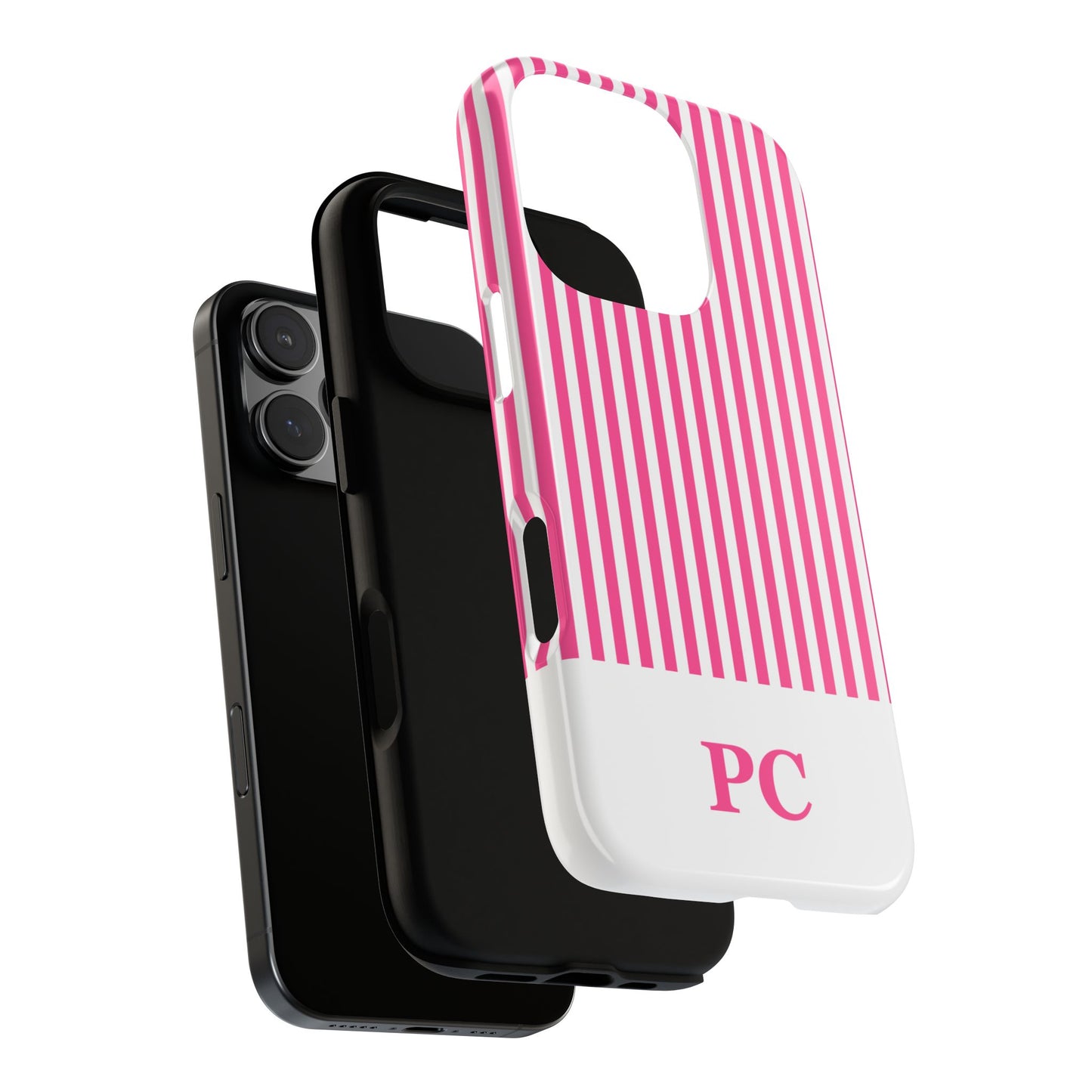 Custom Initial Stripe Tough Phone Case