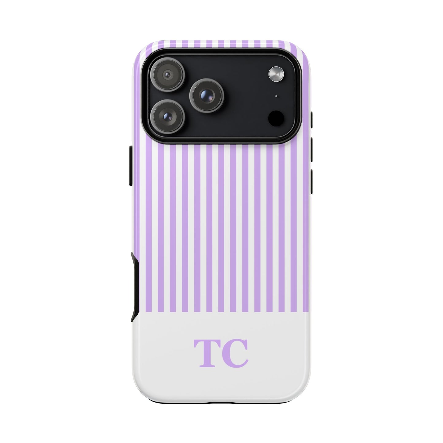 Custom Initial Stripe Tough Phone Case