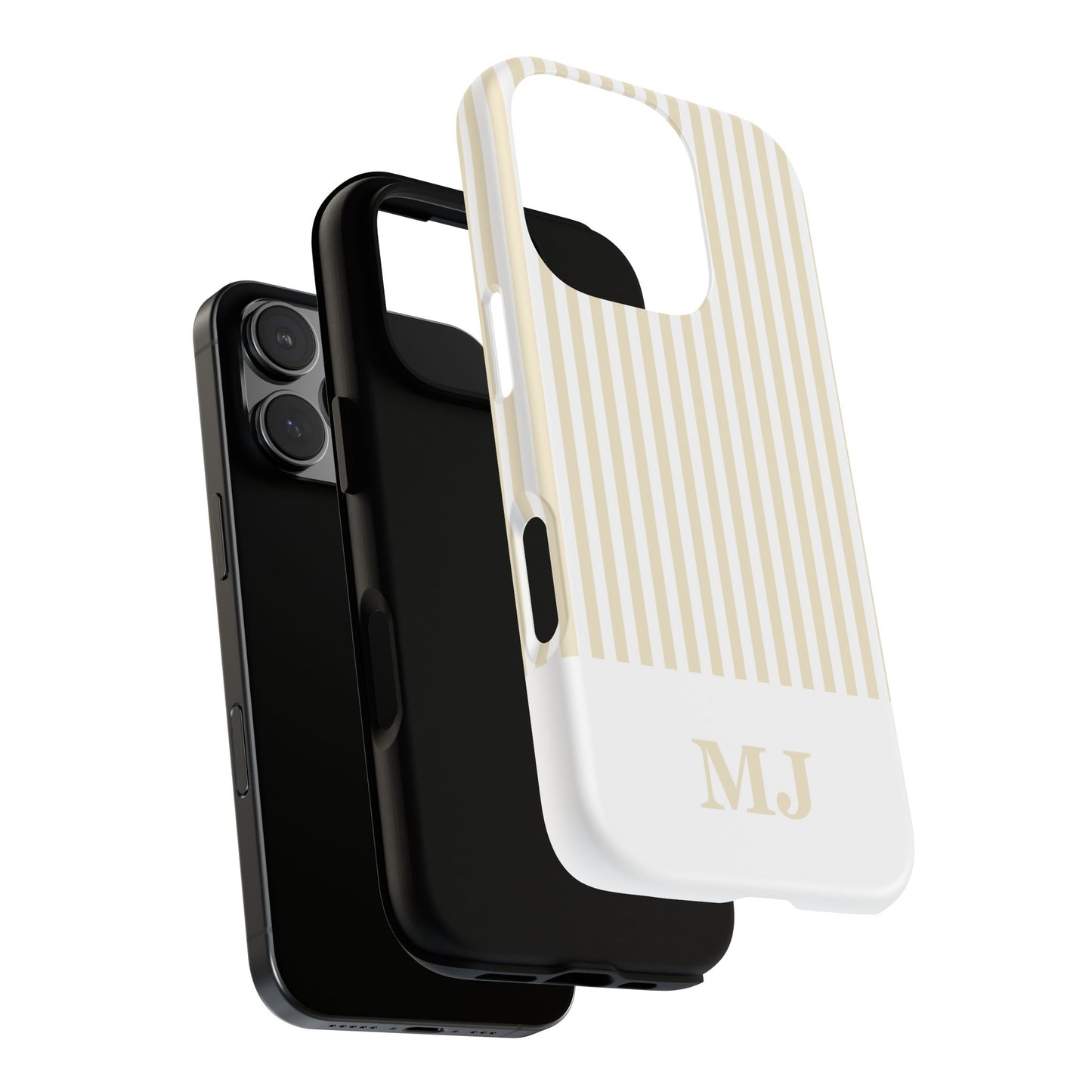 Custom Initial Stripe Tough Phone Case
