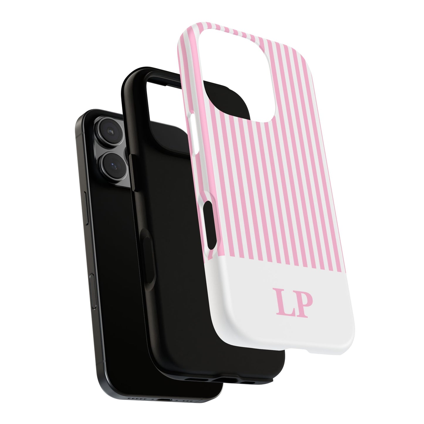 Custom Initial Stripe Tough Phone Case