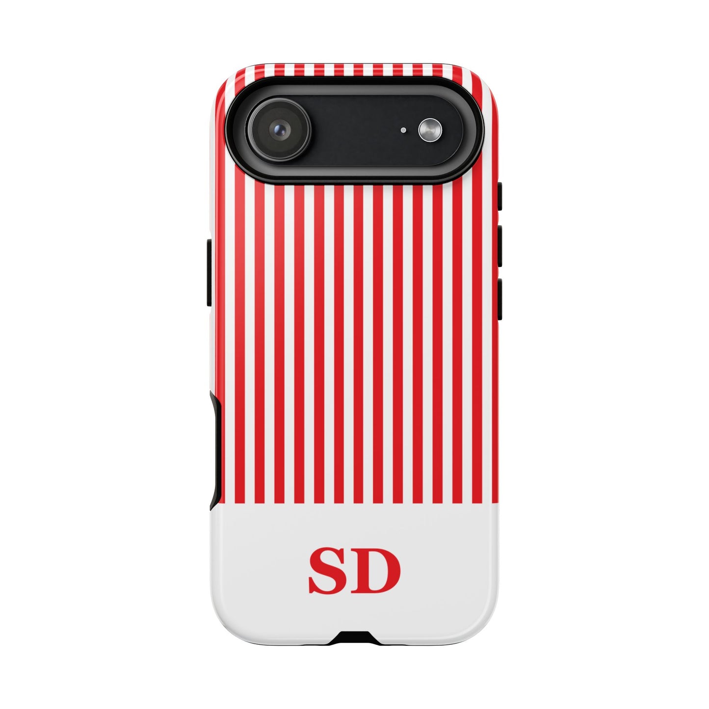 Custom Initial Stripe Tough Phone Case