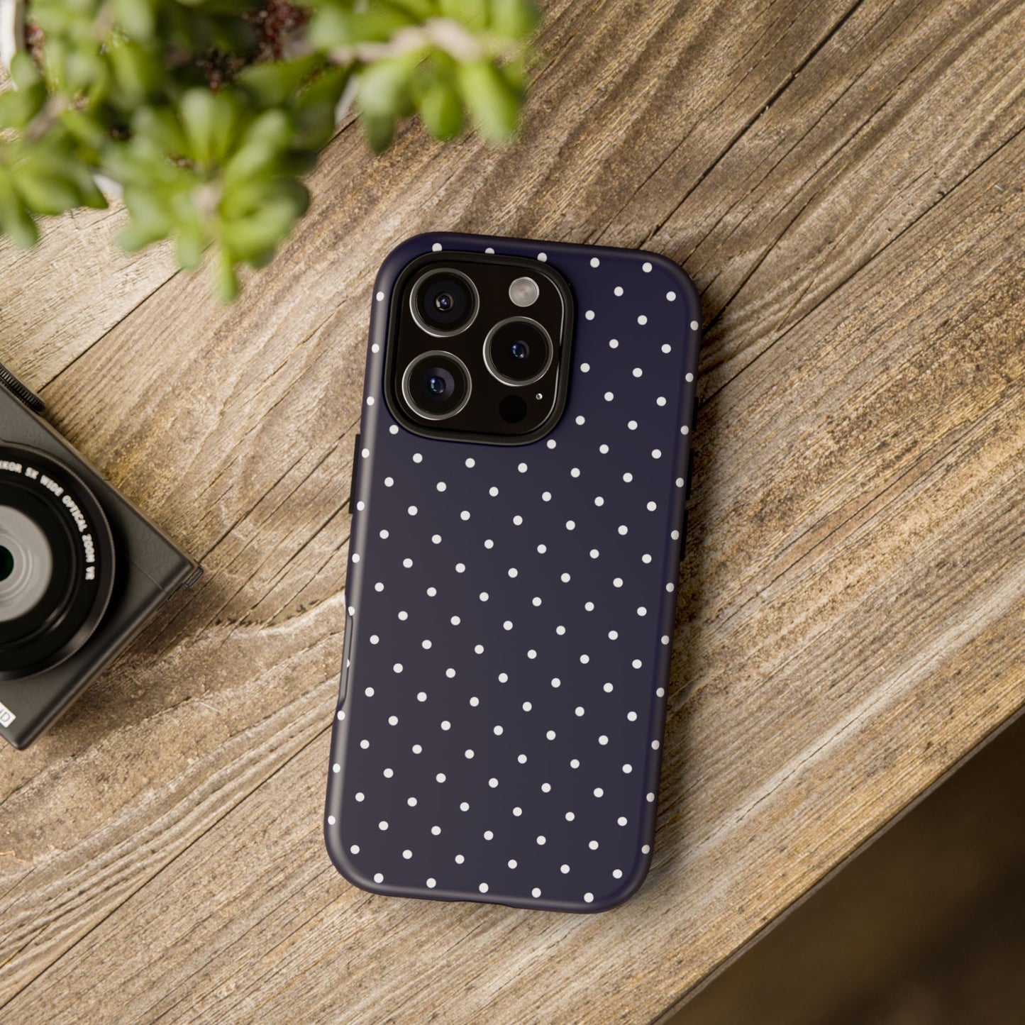 Polka Navy Tough Phone Case