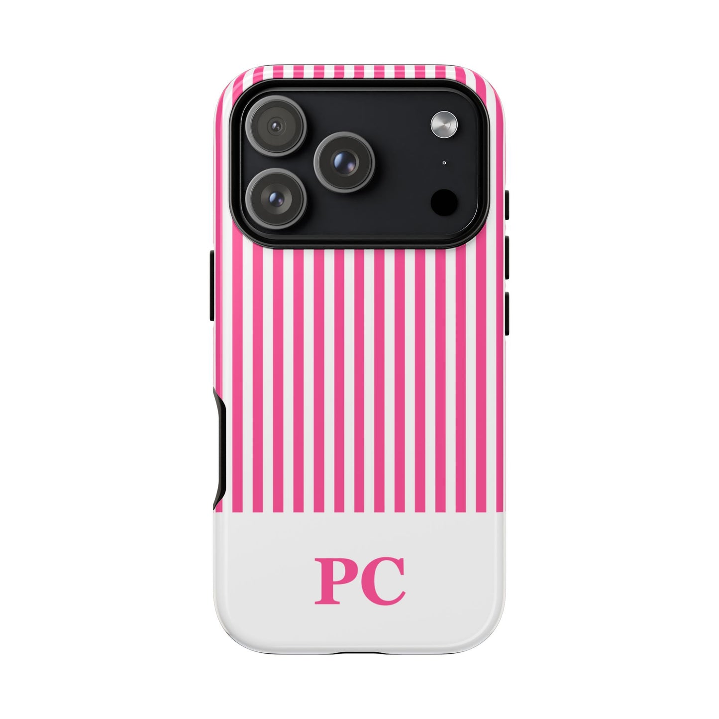 Custom Initial Stripe Tough Phone Case