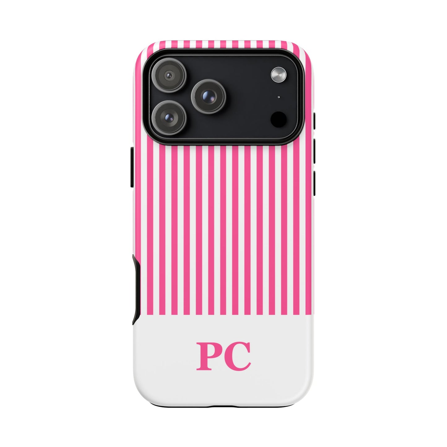 Custom Initial Stripe Tough Phone Case