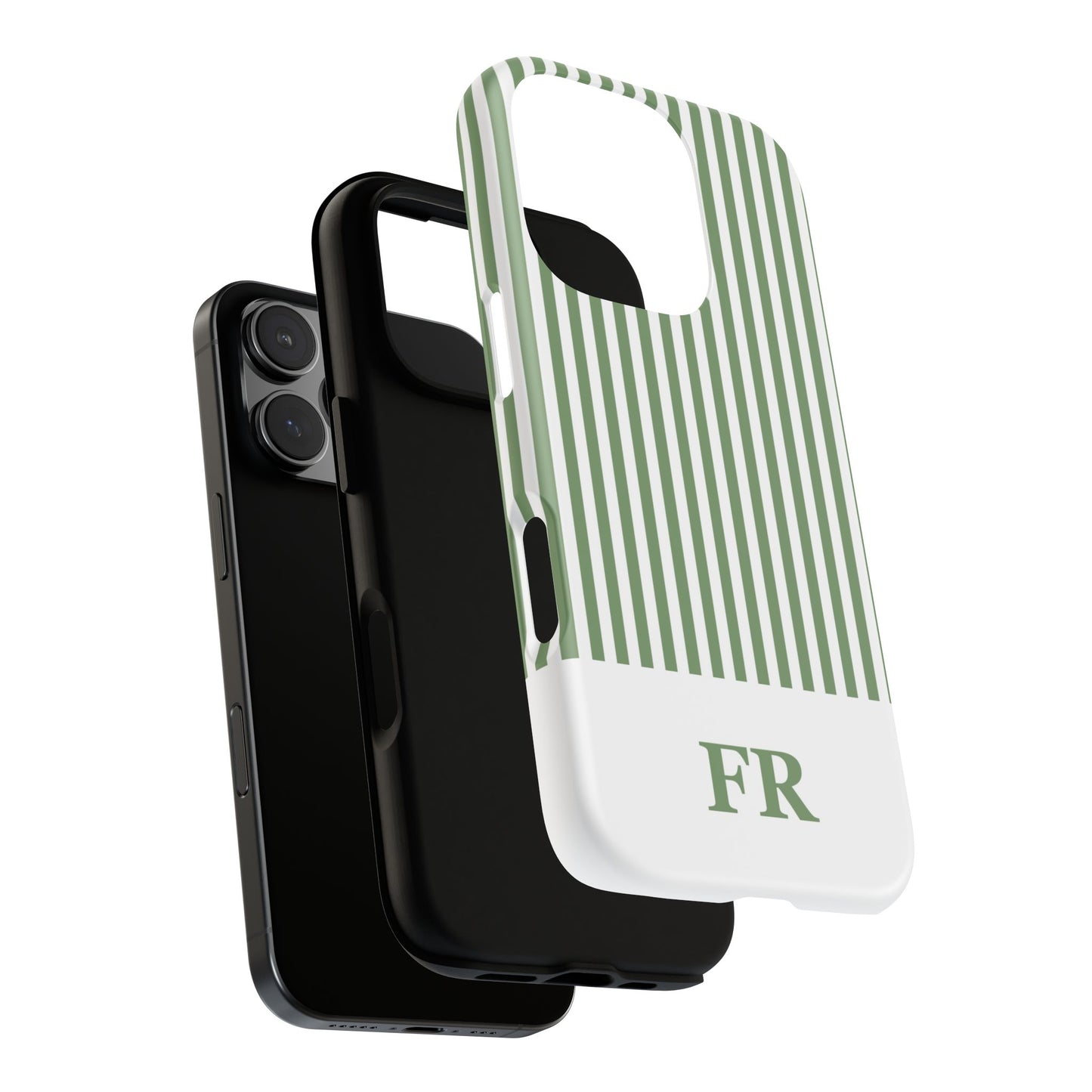 Custom Initial Stripe Tough Phone Case