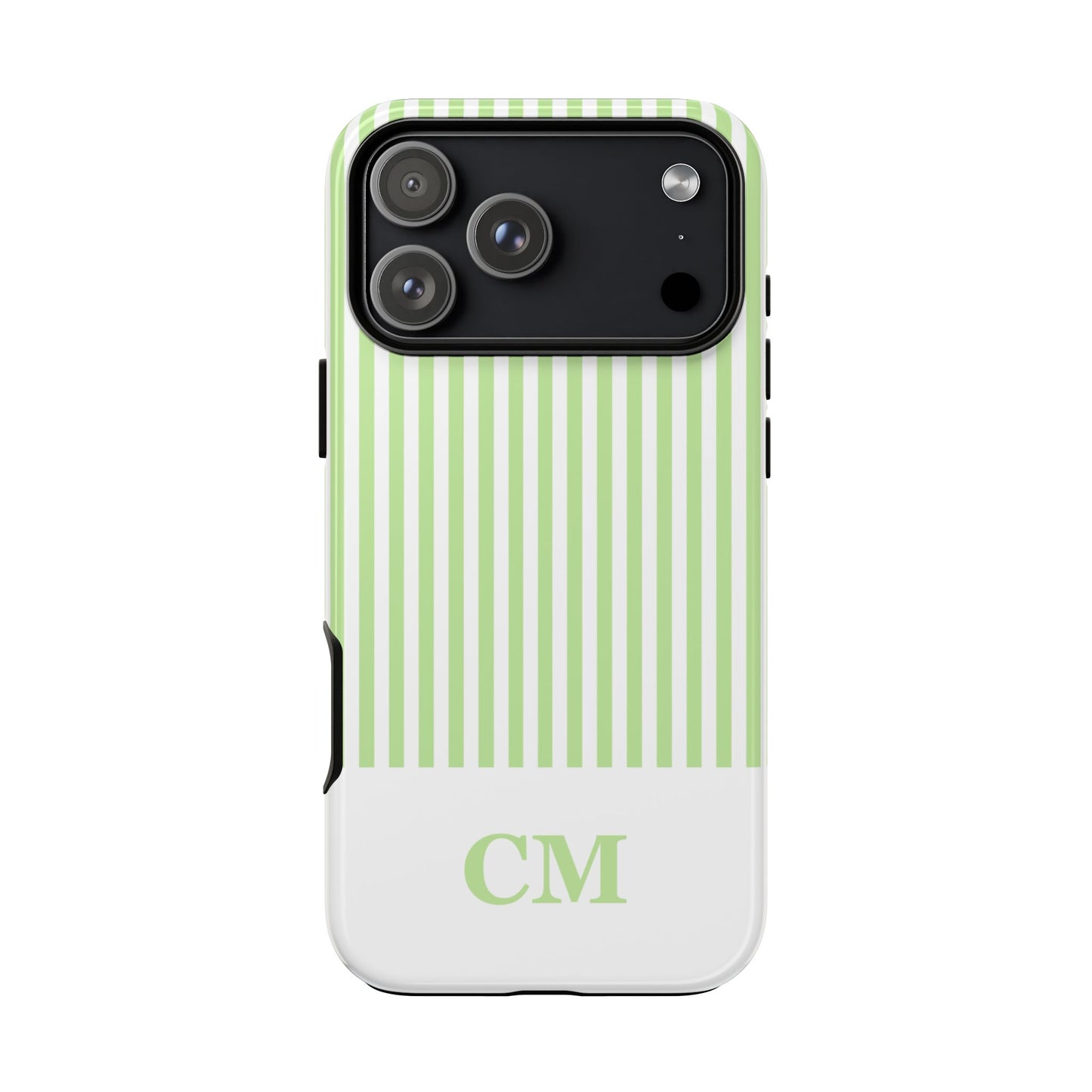 Custom Initial Stripe Tough Phone Case