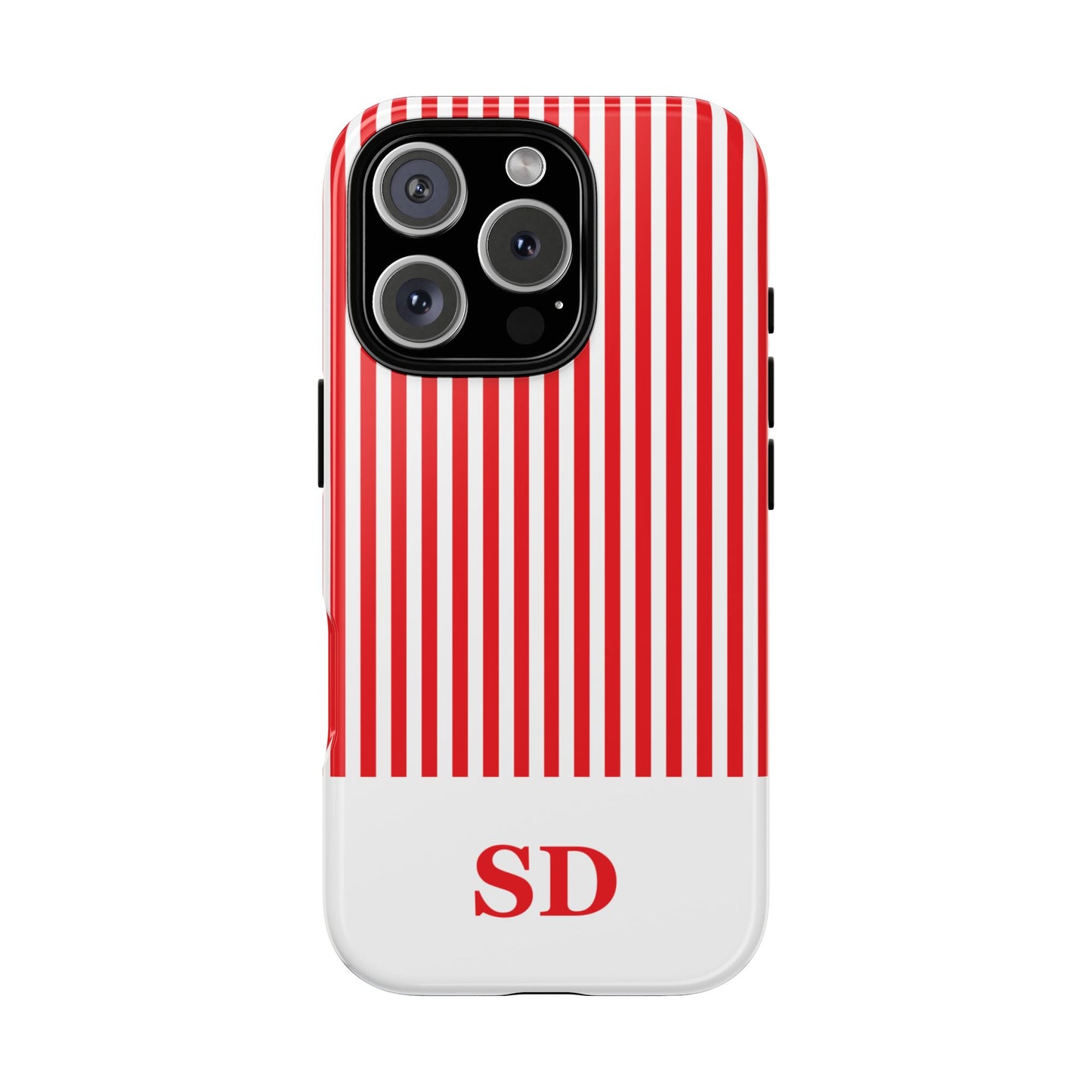 Custom Initial Stripe Tough Phone Case