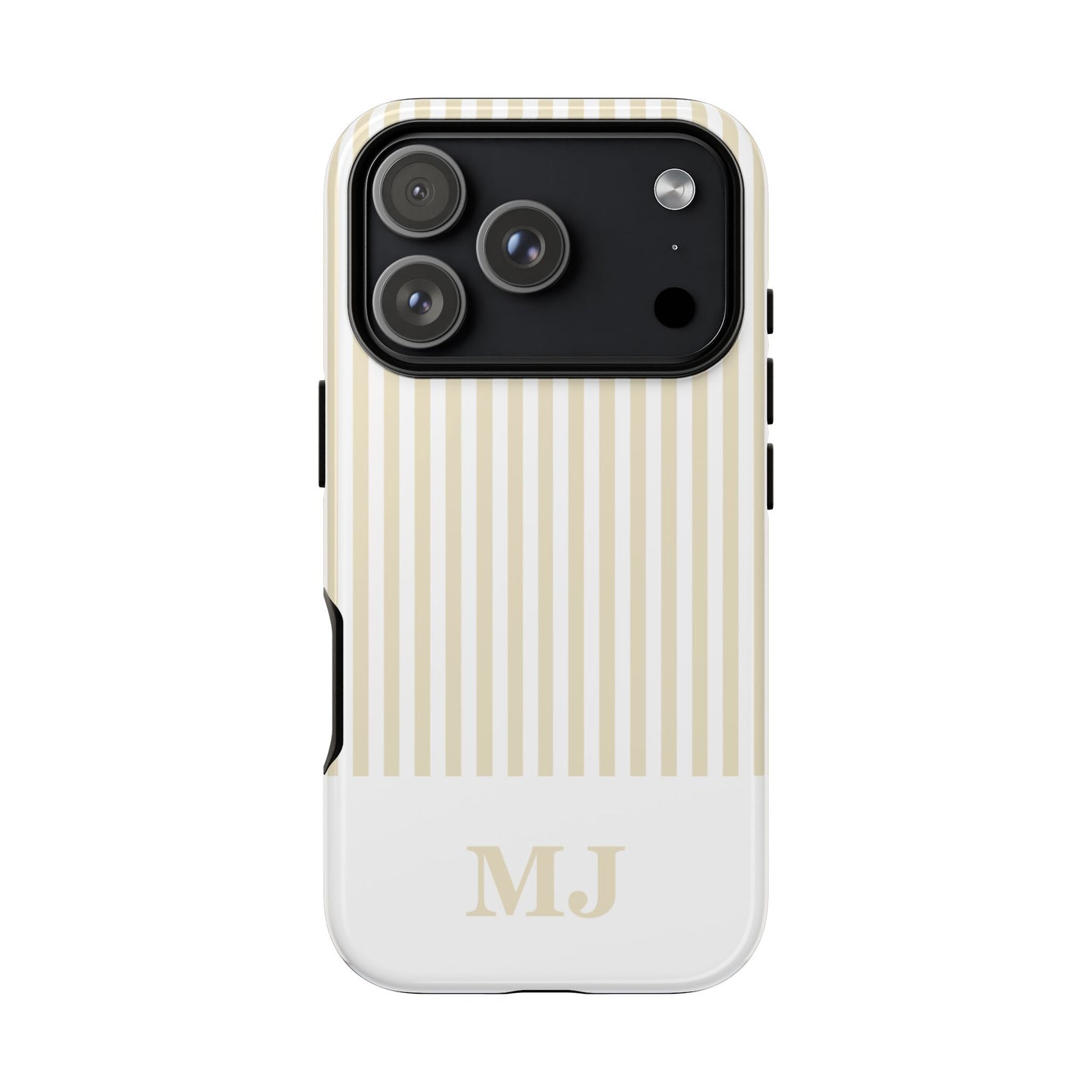 Custom Initial Stripe Tough Phone Case