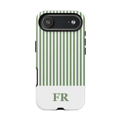 Custom Initial Stripe Tough Phone Case