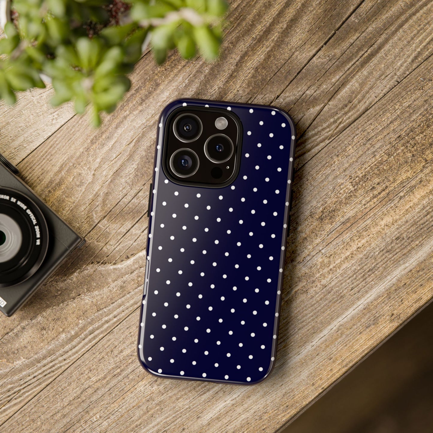 Polka Navy Tough Phone Case