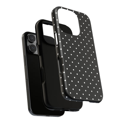 Polka Black Tough Phone Case