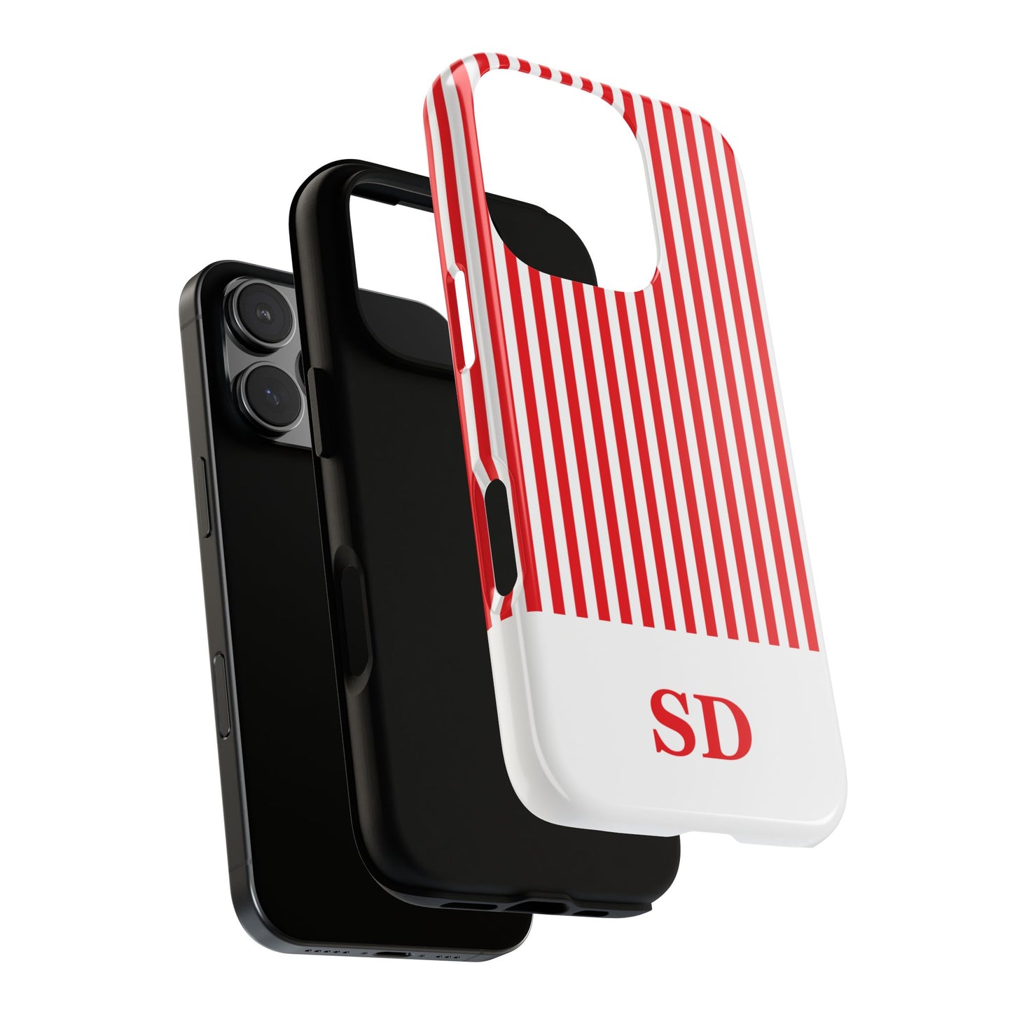 Custom Initial Stripe Tough Phone Case