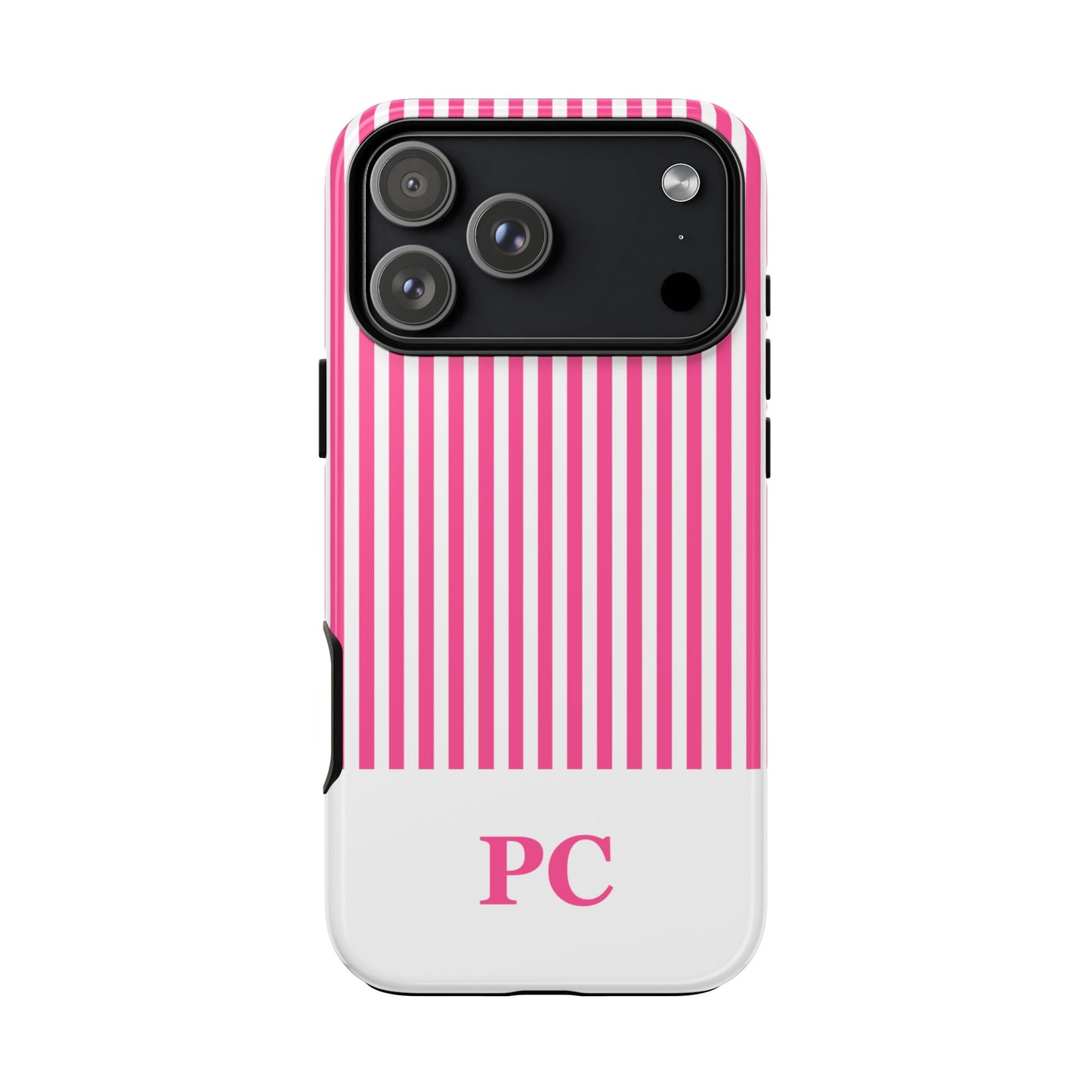 Custom Initial Stripe Tough Phone Case