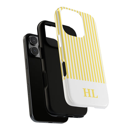 Custom Initial Stripe Tough Phone Case