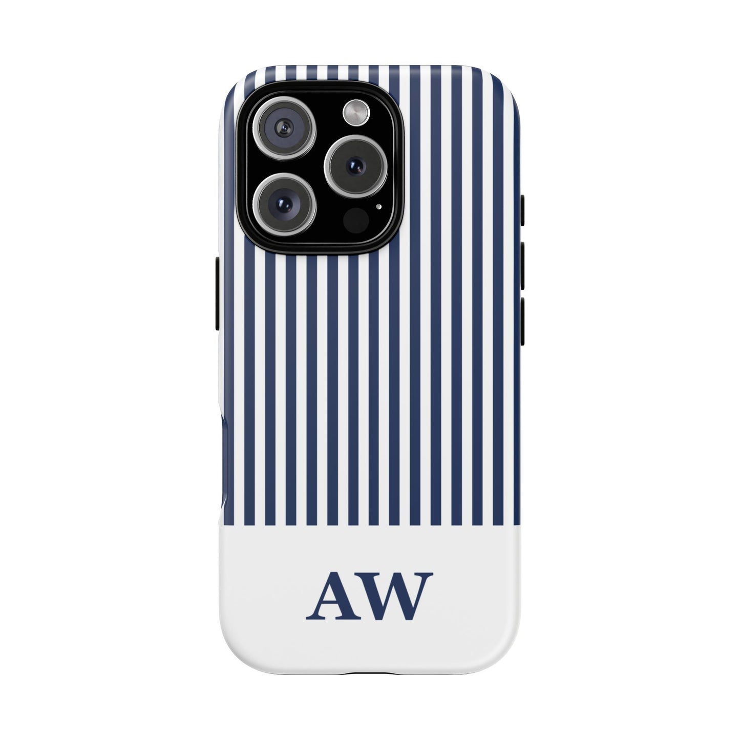 Custom Initial Stripe Tough Phone Case
