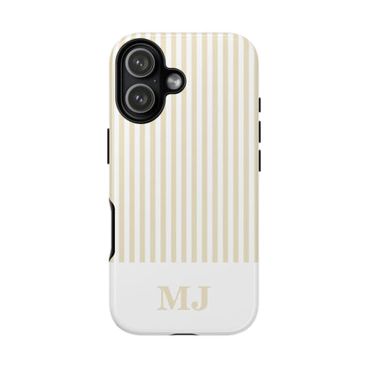Custom Initial Stripe Tough Phone Case