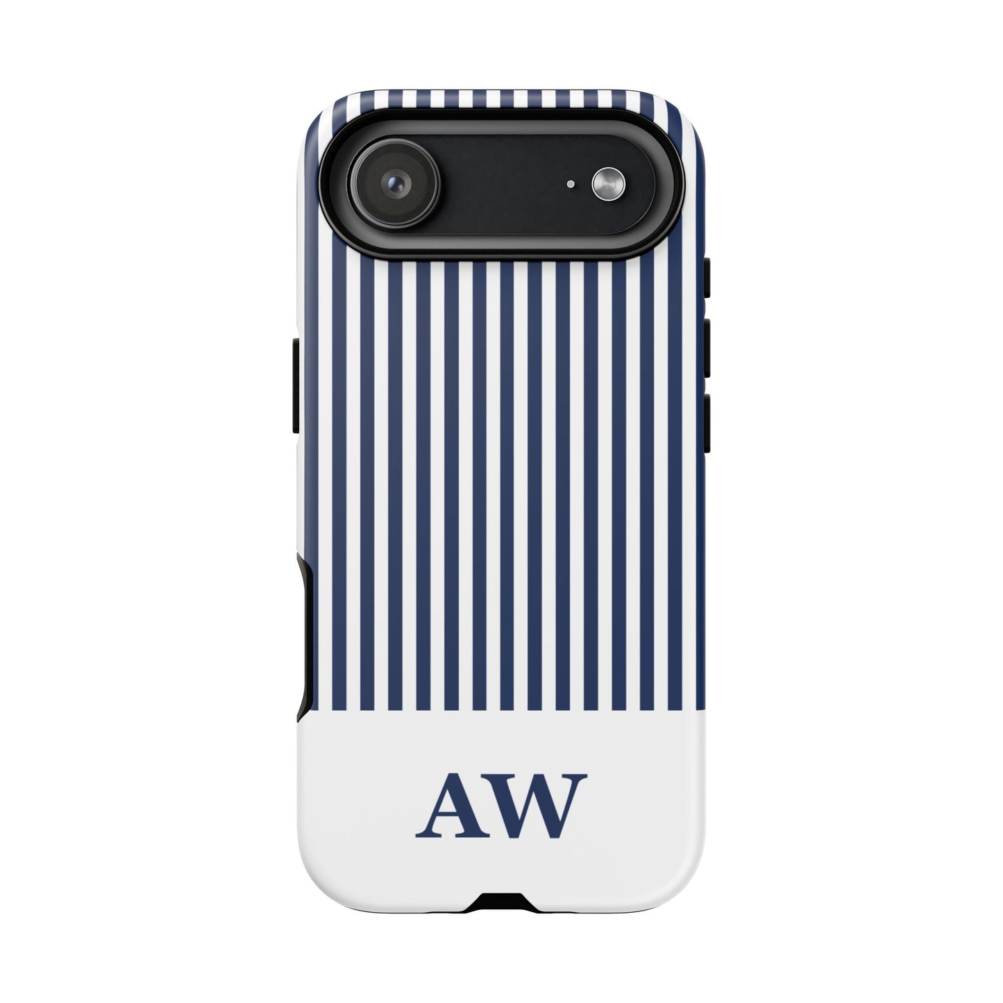 Custom Initial Stripe Tough Phone Case