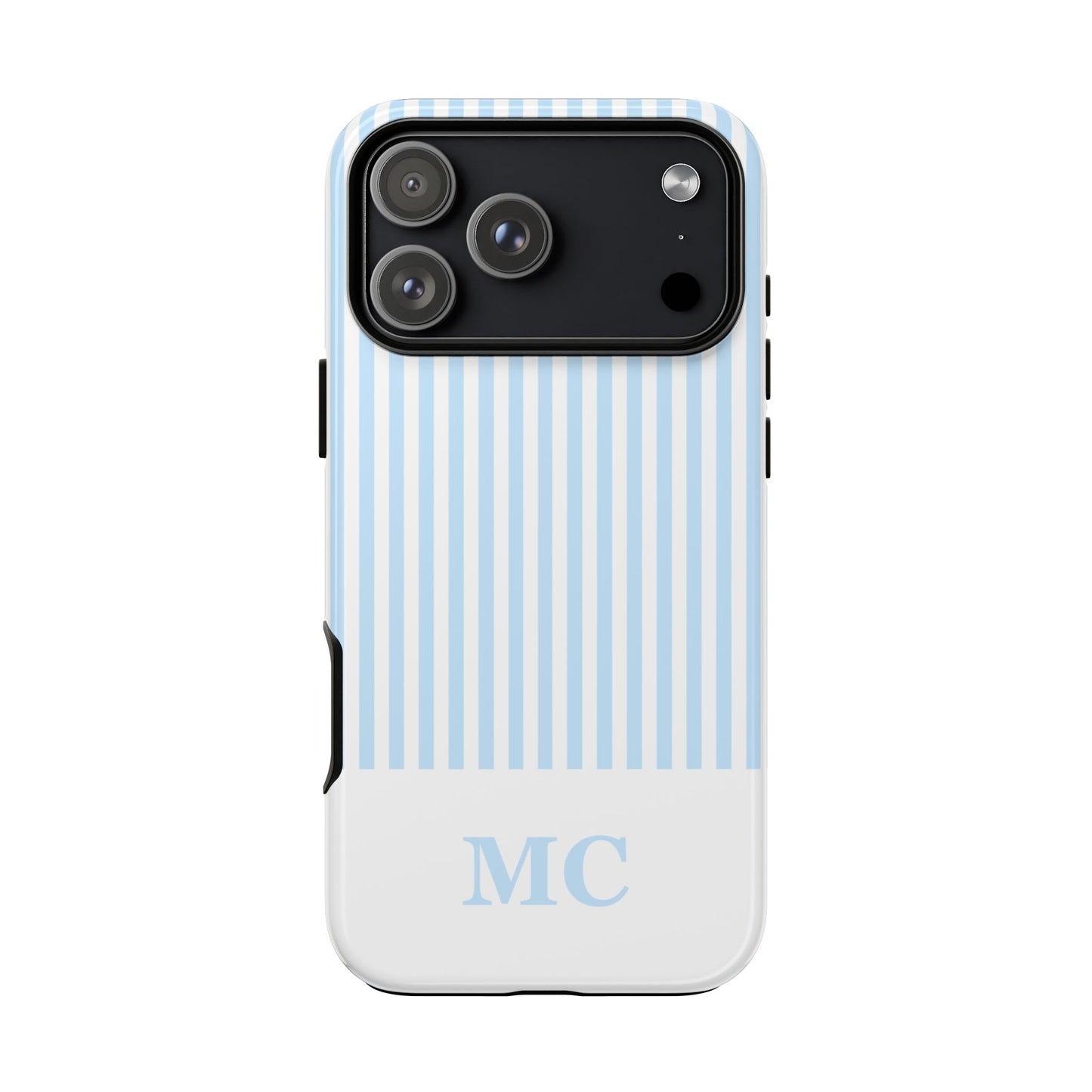 Custom Initial Stripe Tough Phone Case