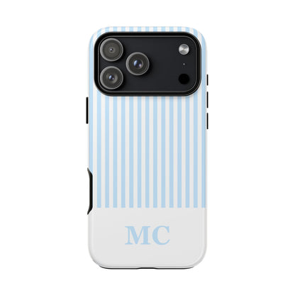 Custom Initial Stripe Tough Phone Case