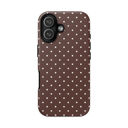 Polka Brown Tough Phone Case