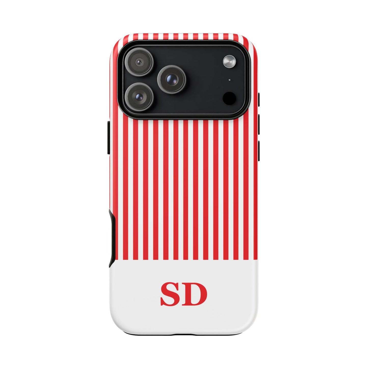 Custom Initial Stripe Tough Phone Case