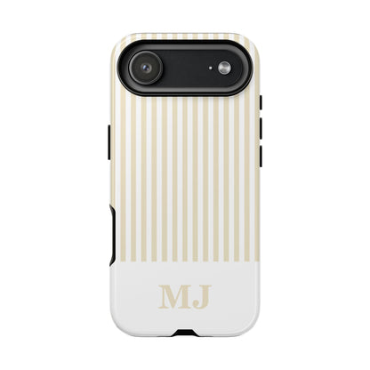 Custom Initial Stripe Tough Phone Case