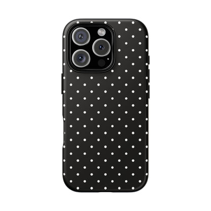 Polka Black Tough Phone Case
