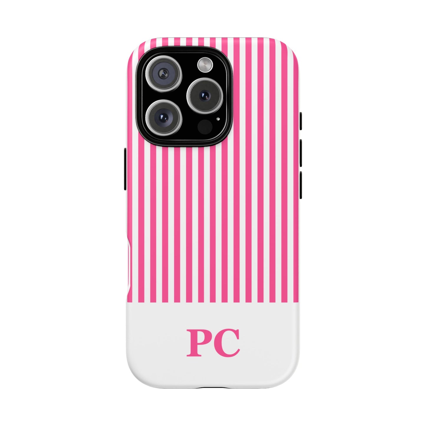 Custom Initial Stripe Tough Phone Case