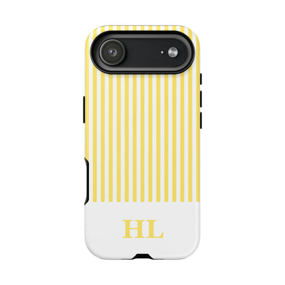 Custom Initial Stripe Tough Phone Case