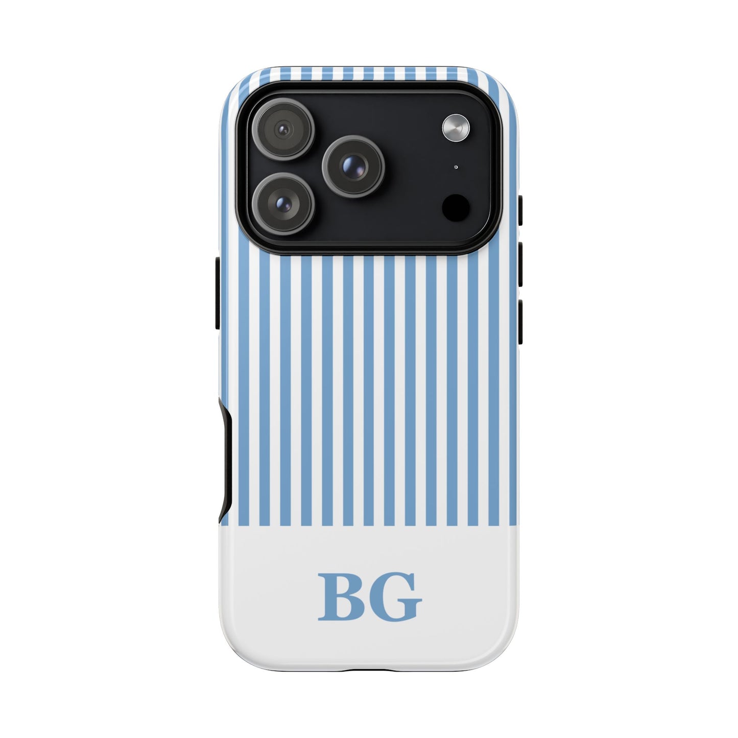 Custom Initial Stripe Tough Phone Case