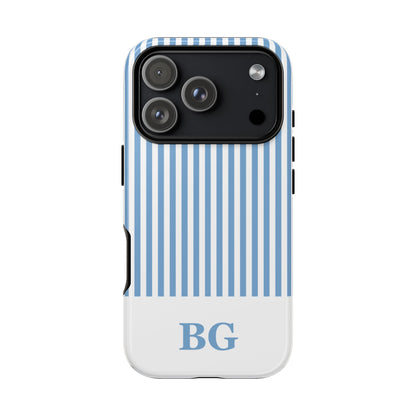 Custom Initial Stripe Tough Phone Case