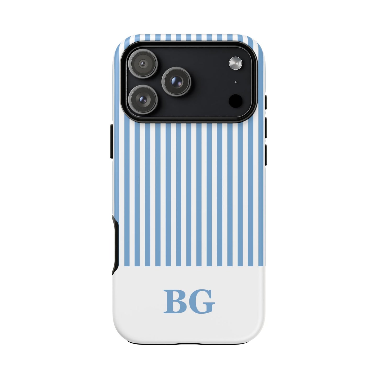 Custom Initial Stripe Tough Phone Case