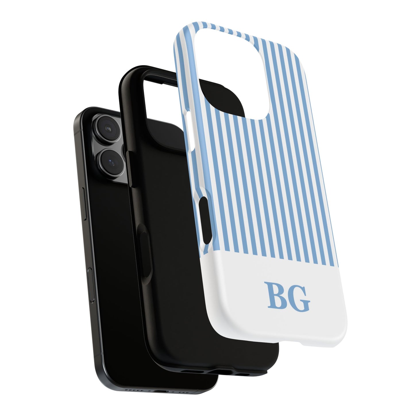 Custom Initial Stripe Tough Phone Case