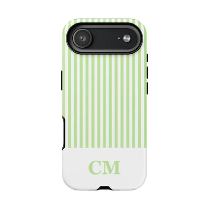 Custom Initial Stripe Tough Phone Case