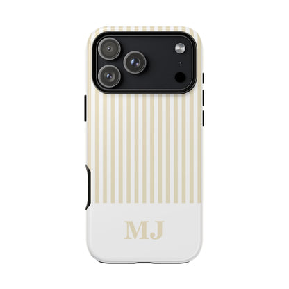 Custom Initial Stripe Tough Phone Case