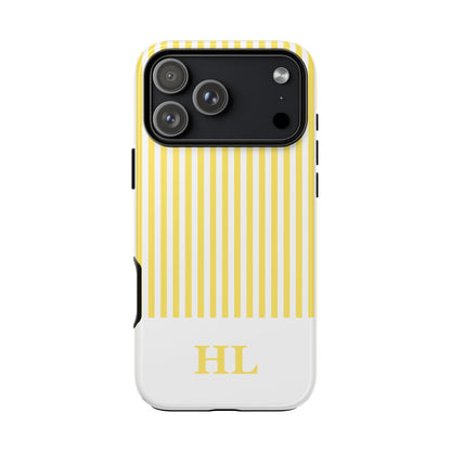 Custom Initial Stripe Tough Phone Case