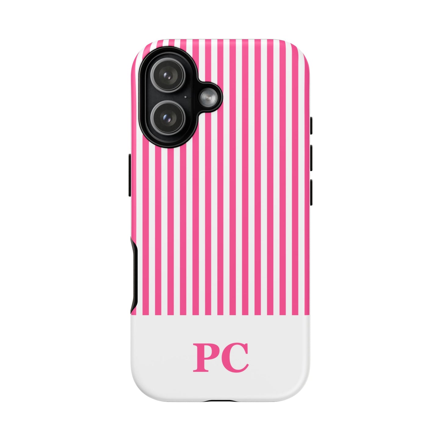Custom Initial Stripe Tough Phone Case