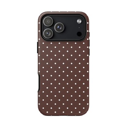 Polka Brown Tough Phone Case