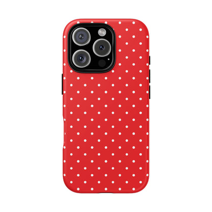 Polka Red Tough Phone Case